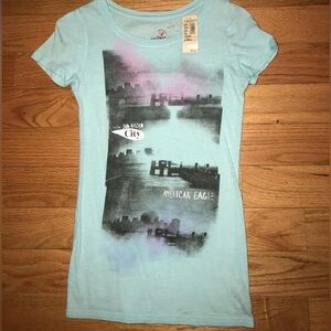 American Eagle Blue Graphic Tee